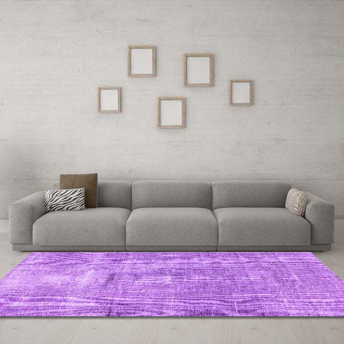 Machine Washable Persian Purple Traditional Area Rugs in a Living Room, wshtr3830pur