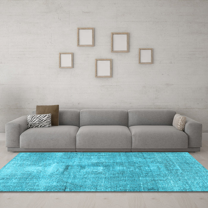 Machine Washable Persian Light Blue Traditional Rug in a Living Room, wshtr3830lblu