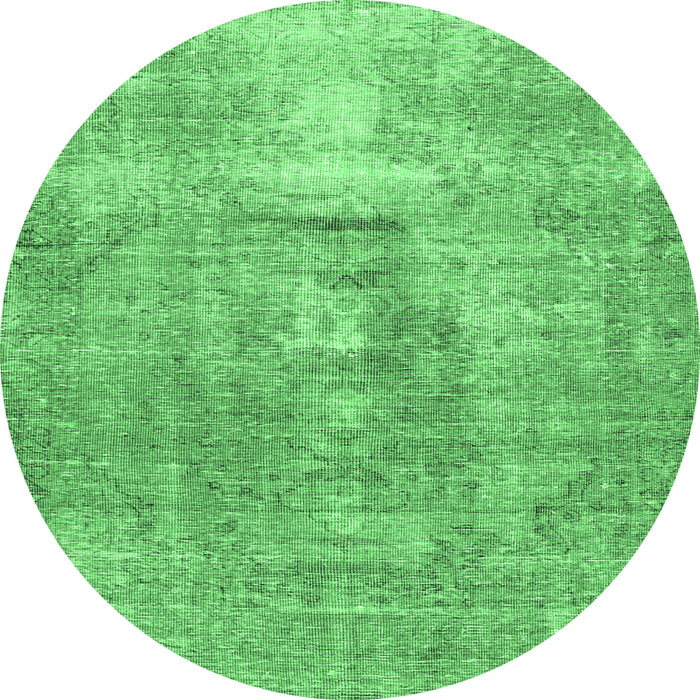 Round Persian Emerald Green Traditional Rug, tr3830emgrn