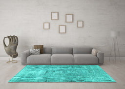 Machine Washable Persian Turquoise Traditional Area Rugs in a Living Room,, wshtr3830turq