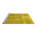 Sideview of Machine Washable Persian Yellow Traditional Rug, wshtr3830yw