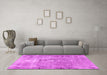 Machine Washable Persian Pink Traditional Rug in a Living Room, wshtr3830pnk