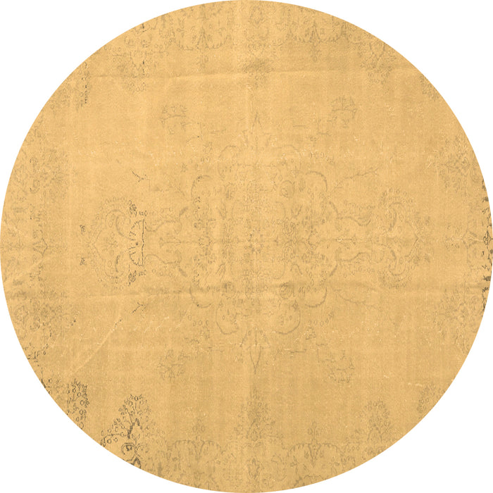 Round Machine Washable Persian Brown Traditional Rug, wshtr3831brn