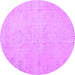 Round Persian Purple Traditional Rug, tr3831pur