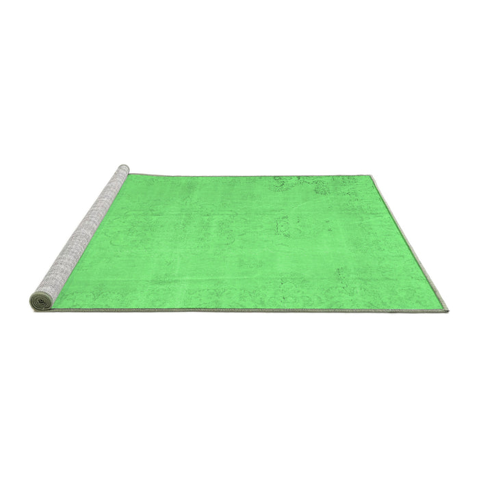 Sideview of Machine Washable Persian Emerald Green Traditional Area Rugs, wshtr3831emgrn
