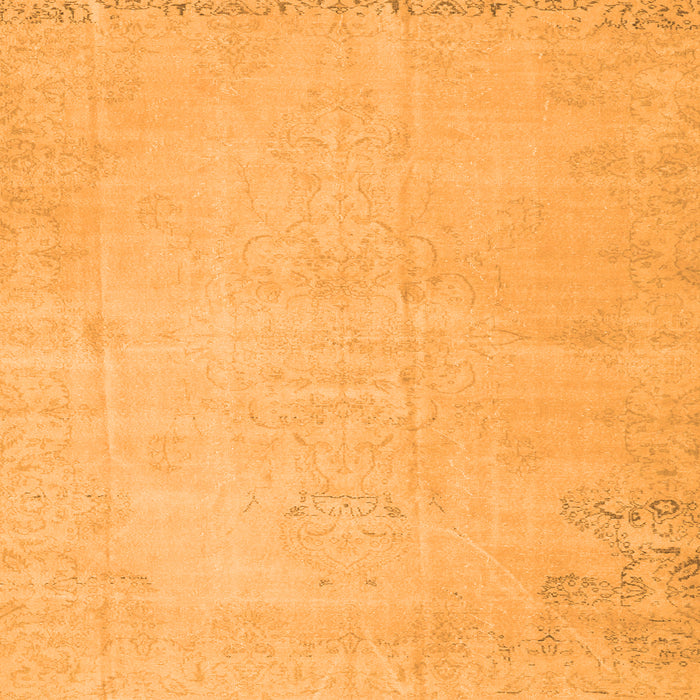 Round Machine Washable Persian Orange Traditional Area Rugs, wshtr3831org