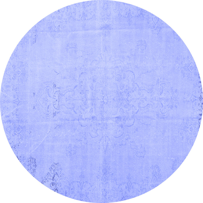 Round Persian Blue Traditional Rug, tr3831blu