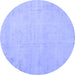 Round Persian Blue Traditional Rug, tr3831blu
