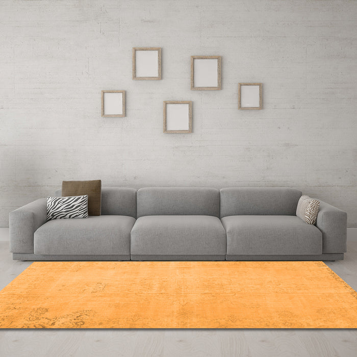 Machine Washable Persian Orange Traditional Area Rugs in a Living Room, wshtr3831org