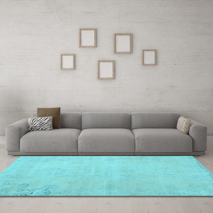 Machine Washable Persian Light Blue Traditional Rug in a Living Room, wshtr3831lblu