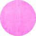 Round Persian Pink Traditional Rug, tr3831pnk