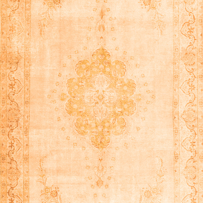 Serging Thickness of Machine Washable Persian Orange Traditional Area Rugs, wshtr3832org