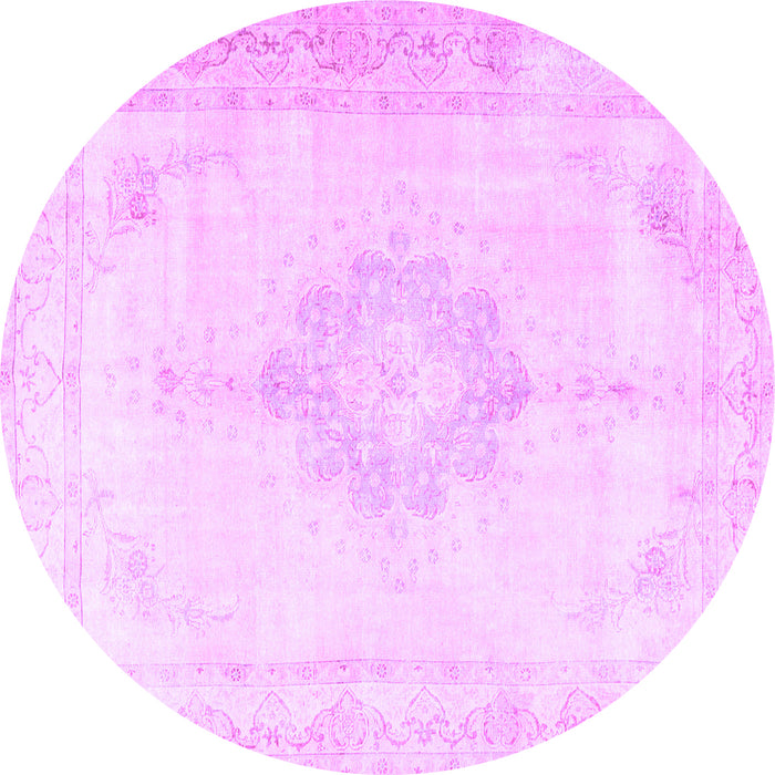 Round Persian Purple Traditional Rug, tr3832pur
