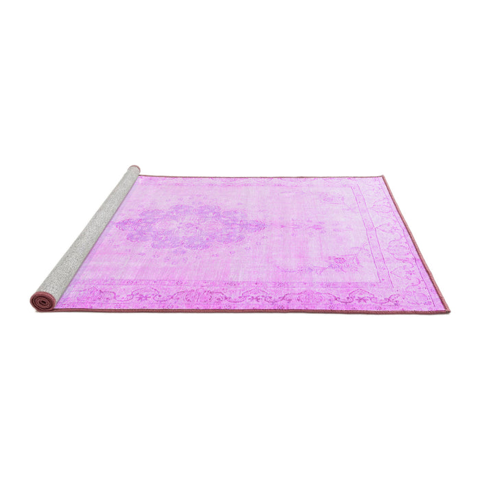 Sideview of Machine Washable Persian Purple Traditional Area Rugs, wshtr3832pur