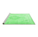 Sideview of Machine Washable Persian Emerald Green Traditional Area Rugs, wshtr3832emgrn