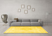 Machine Washable Persian Yellow Traditional Rug in a Living Room, wshtr3832yw