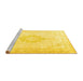 Sideview of Machine Washable Persian Yellow Traditional Rug, wshtr3832yw