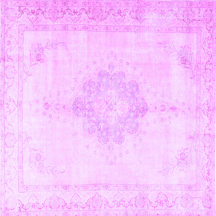 Square Machine Washable Persian Purple Traditional Area Rugs, wshtr3832pur