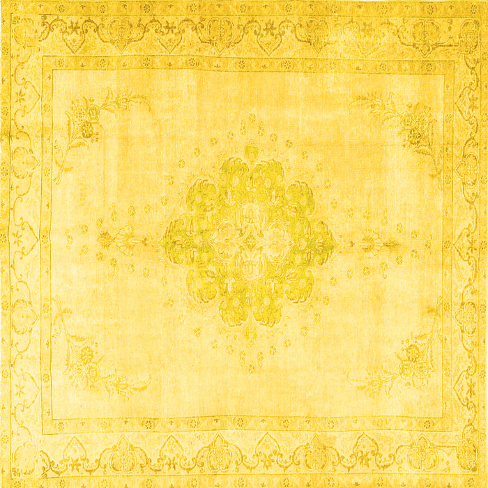 Square Persian Yellow Traditional Rug, tr3832yw