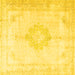 Square Persian Yellow Traditional Rug, tr3832yw