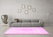 Machine Washable Persian Pink Traditional Rug in a Living Room, wshtr3832pnk