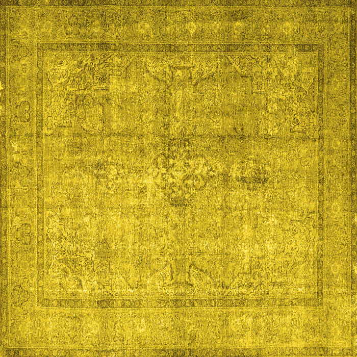 Square Persian Yellow Traditional Rug, tr3833yw