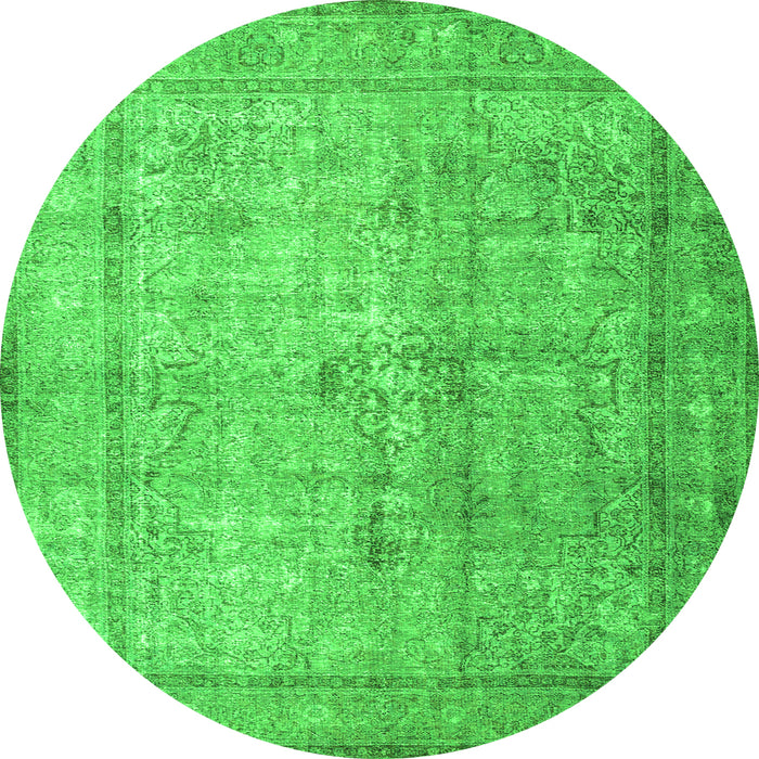 Square Persian Green Traditional Rug, tr3833grn