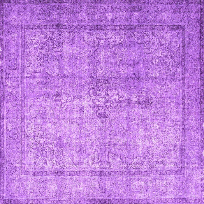 Square Machine Washable Persian Purple Traditional Area Rugs, wshtr3833pur