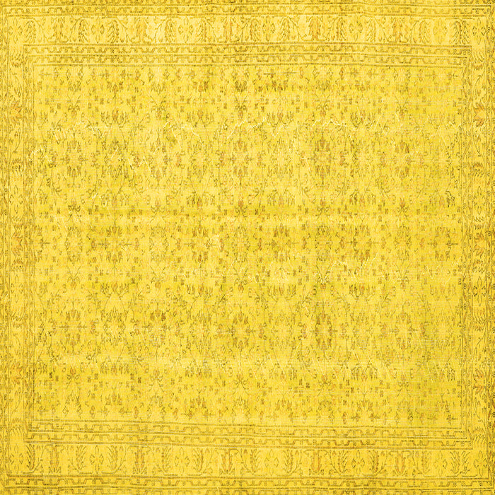 Square Persian Yellow Traditional Rug, tr3834yw