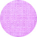Round Persian Purple Traditional Rug, tr3834pur