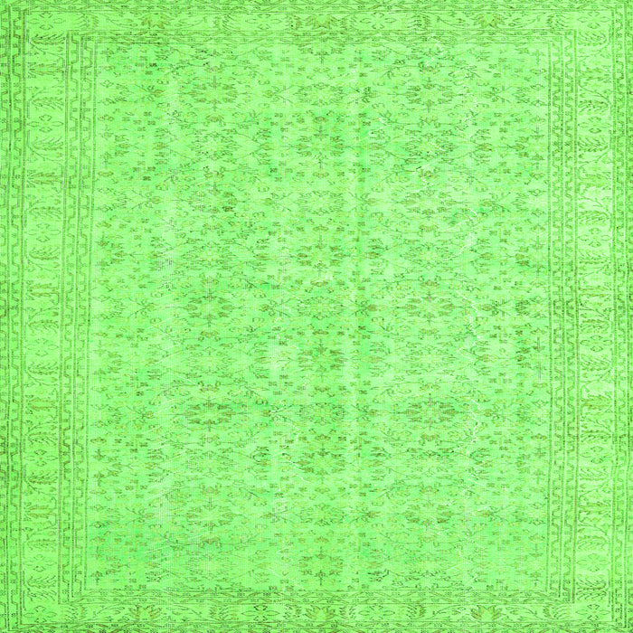 Round Machine Washable Persian Green Traditional Area Rugs, wshtr3834grn