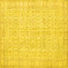 Square Machine Washable Persian Yellow Traditional Rug, wshtr3834yw