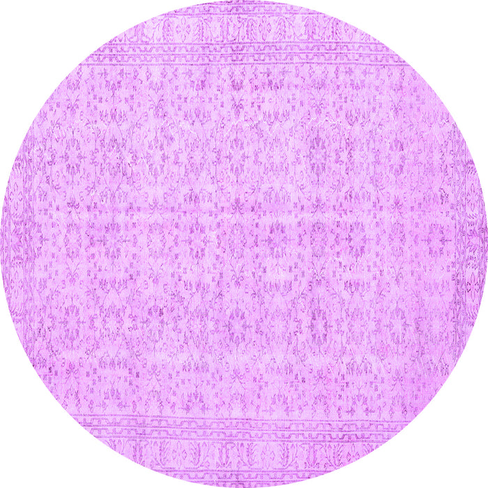 Round Machine Washable Persian Purple Traditional Area Rugs, wshtr3834pur