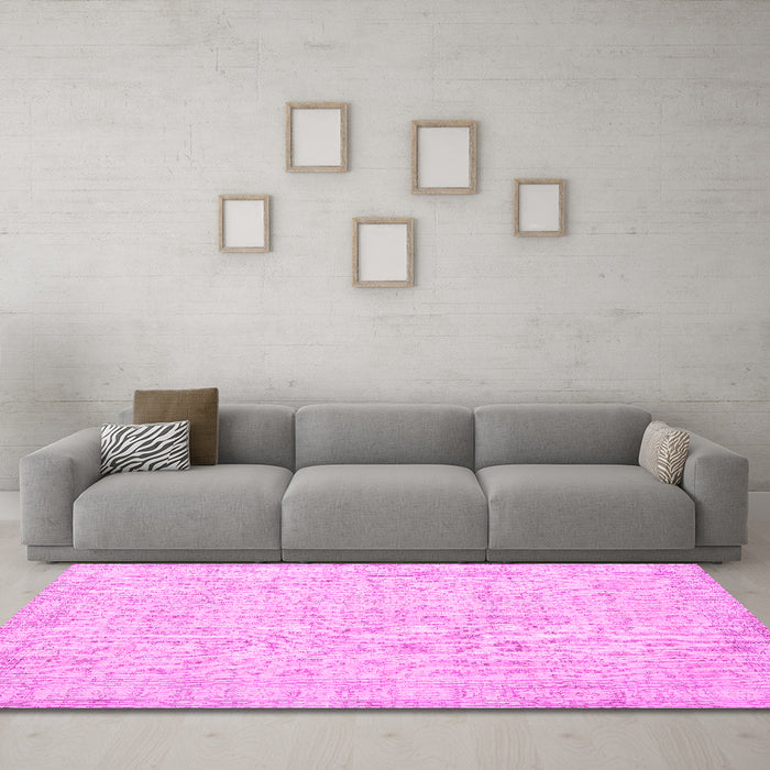 Machine Washable Persian Pink Traditional Rug in a Living Room, wshtr3834pnk