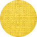 Round Persian Yellow Traditional Rug, tr3834yw