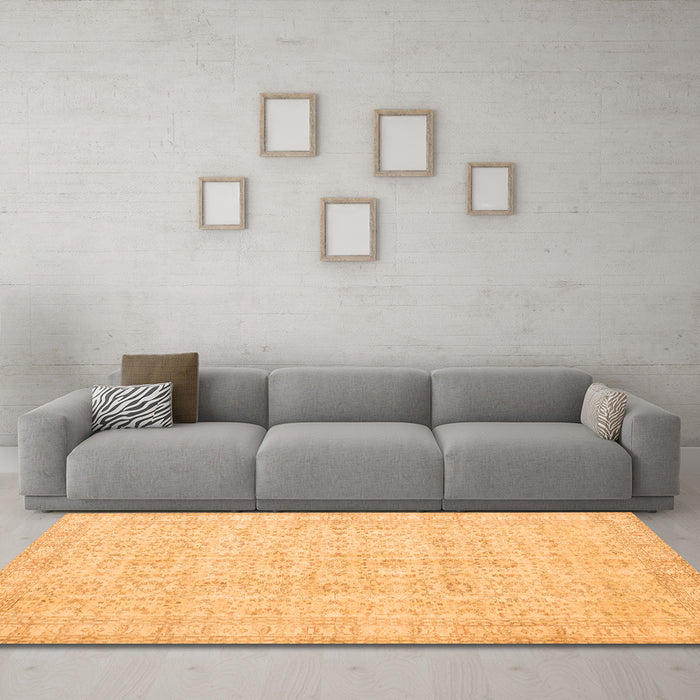 Machine Washable Persian Orange Traditional Area Rugs in a Living Room, wshtr3834org
