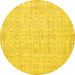 Round Machine Washable Persian Yellow Traditional Rug, wshtr3834yw