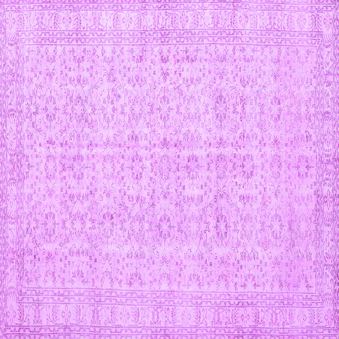 Square Machine Washable Persian Purple Traditional Area Rugs, wshtr3834pur
