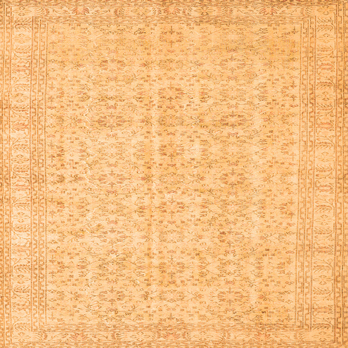 Round Machine Washable Persian Orange Traditional Area Rugs, wshtr3834org