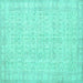 Square Persian Turquoise Traditional Rug, tr3834turq