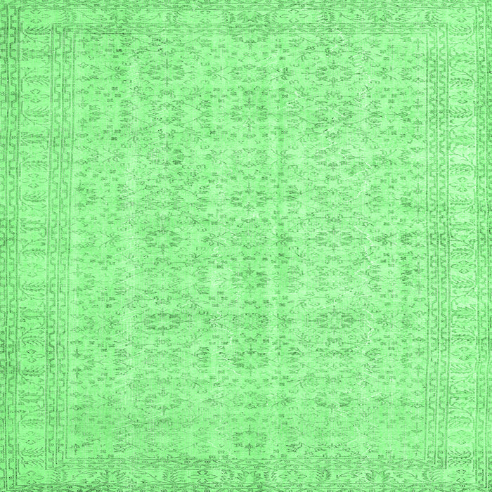 Square Machine Washable Persian Emerald Green Traditional Area Rugs, wshtr3834emgrn