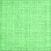 Square Machine Washable Persian Emerald Green Traditional Area Rugs, wshtr3834emgrn