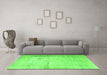 Machine Washable Persian Green Traditional Area Rugs in a Living Room,, wshtr3835grn