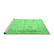 Sideview of Machine Washable Persian Emerald Green Traditional Area Rugs, wshtr3835emgrn