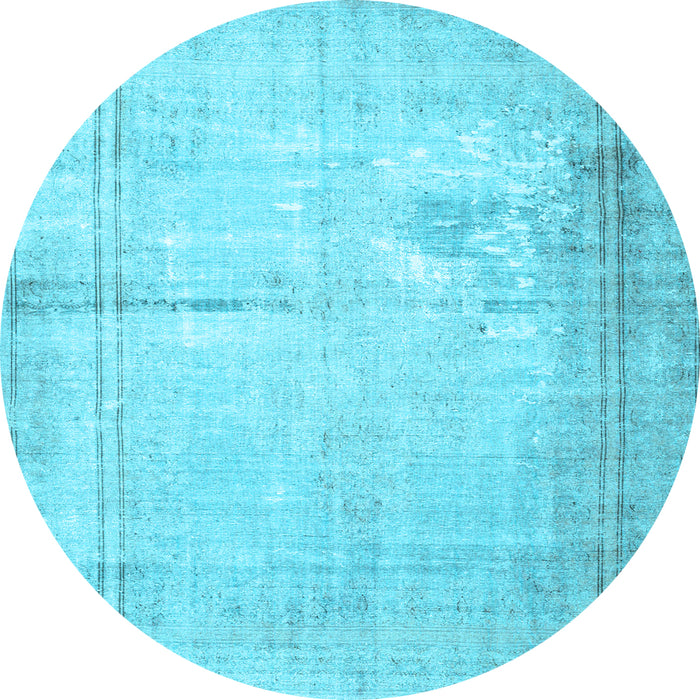 Round Persian Light Blue Traditional Rug, tr3835lblu