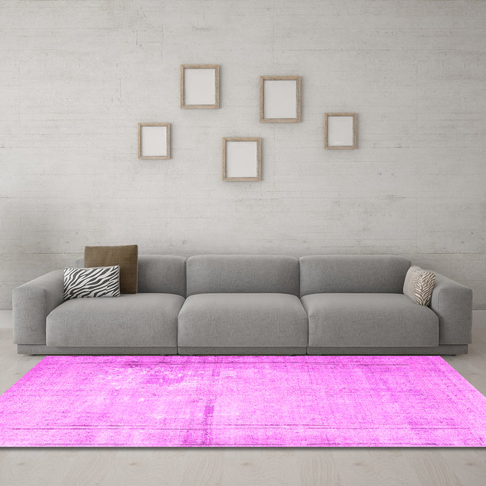 Machine Washable Persian Pink Traditional Rug in a Living Room, wshtr3835pnk