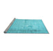 Sideview of Machine Washable Persian Light Blue Traditional Rug, wshtr3835lblu