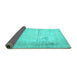 Sideview of Persian Turquoise Traditional Rug, tr3835turq