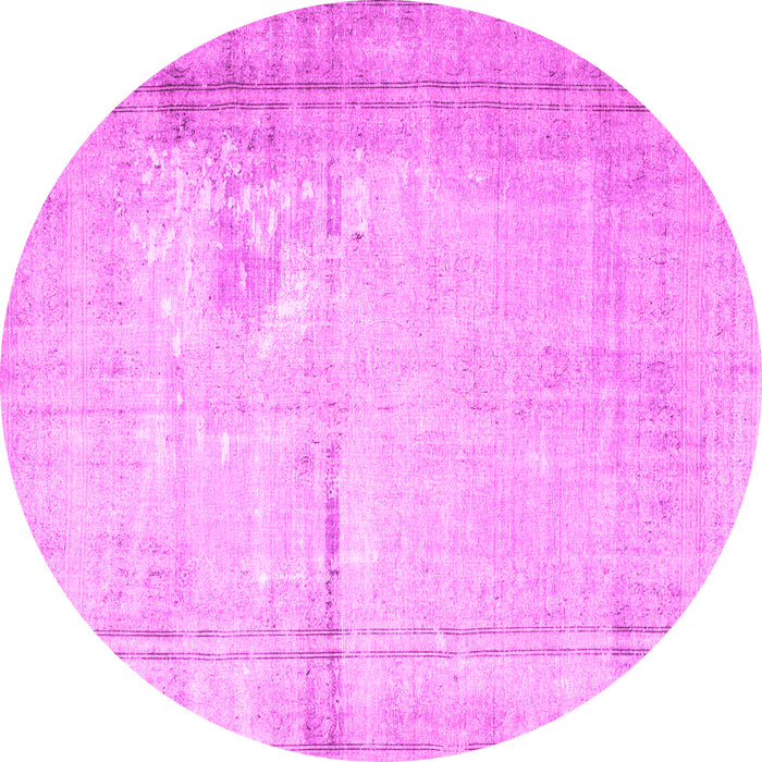 Round Persian Pink Traditional Rug, tr3835pnk