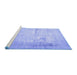 Sideview of Machine Washable Persian Blue Traditional Rug, wshtr3835blu